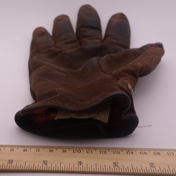 Vintage Diesel Ind. 100% Leather Brown Winter Gloves Made in Italy - Picture 6 of 15